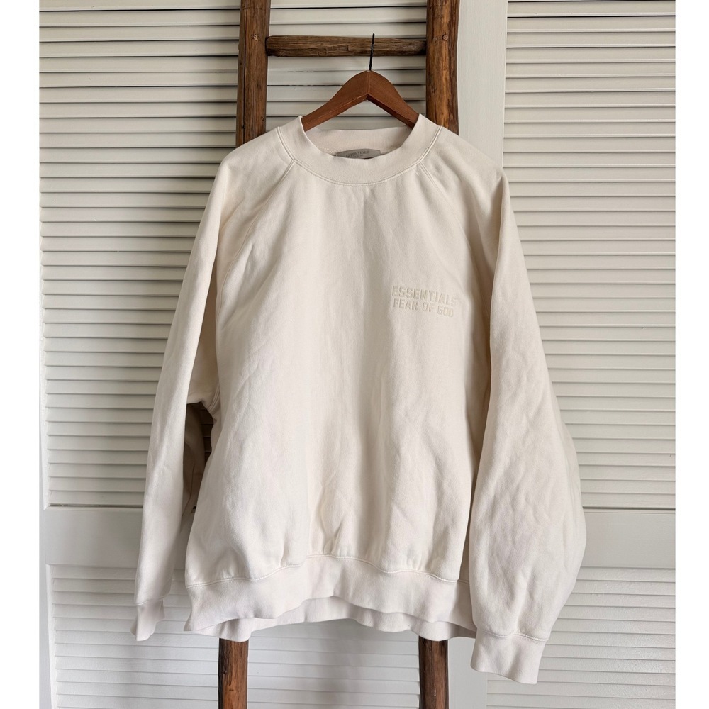 ESSENTIALS Fear of God Cream Raglan Sweatshirt Mens XL Oversized‎ Relaxed Fit